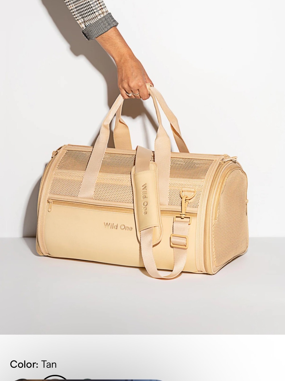 Wild One Tan Pet Carrier Bag - Comfortable Travel Carrier for Dogs